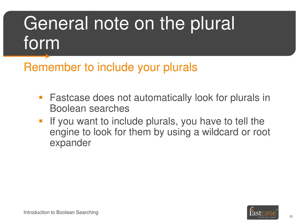 general note on the plural form