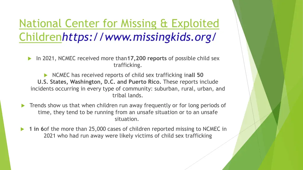 national center for missing exploited children