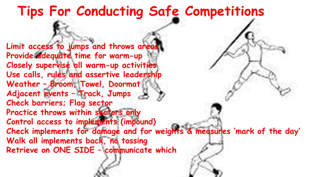 tips for conducting safe competitions