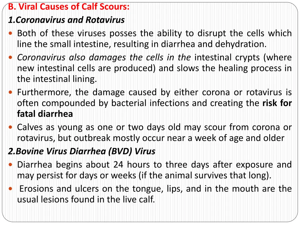 b viral causes of calf scours 1 coronavirus