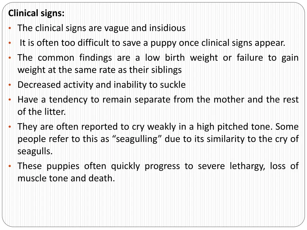 clinical signs 1