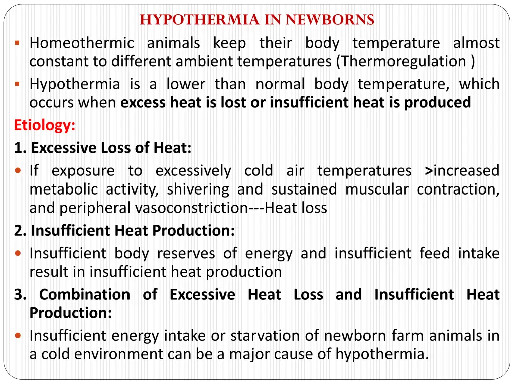 hypothermia in newborns