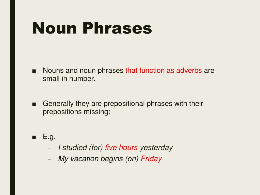 noun phrases