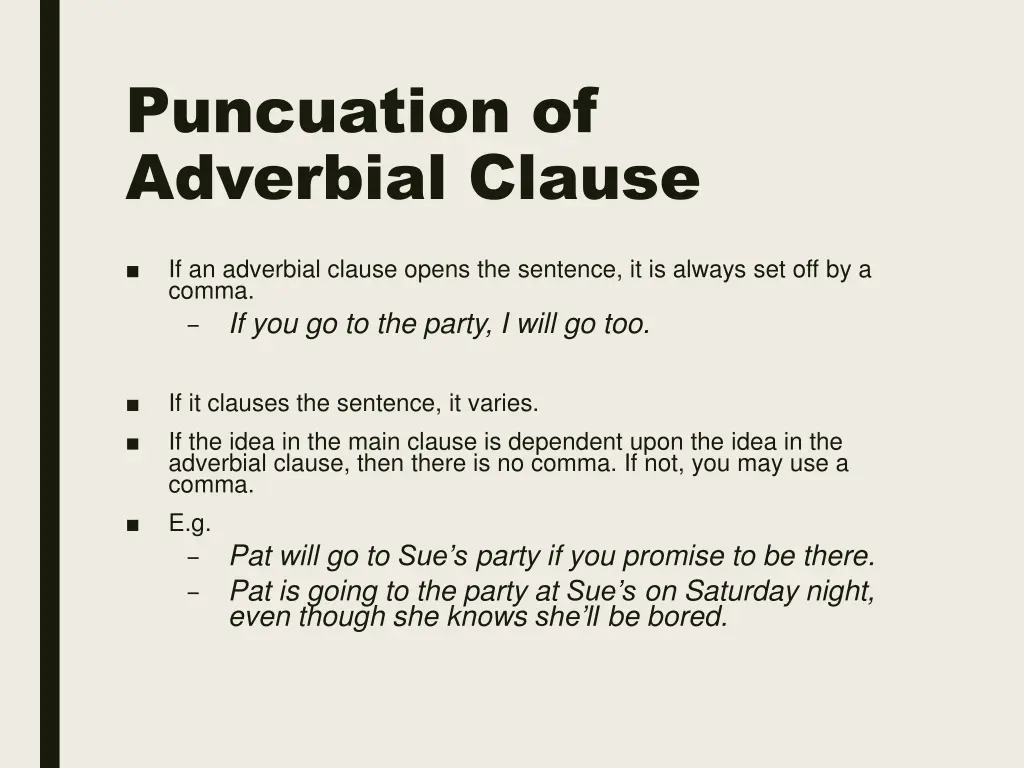 puncuation of adverbial clause