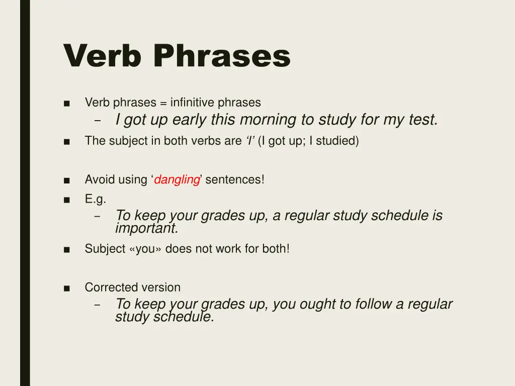 verb phrases