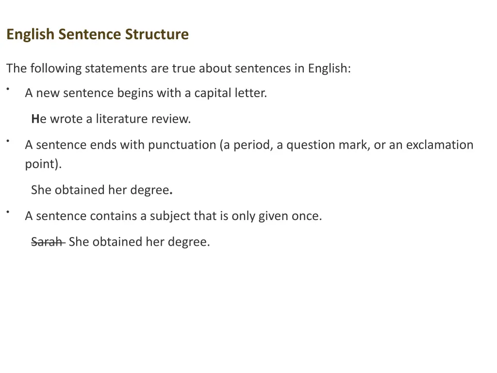 english sentence structure