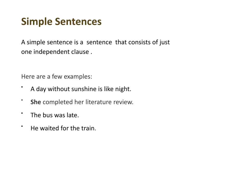 simple sentences