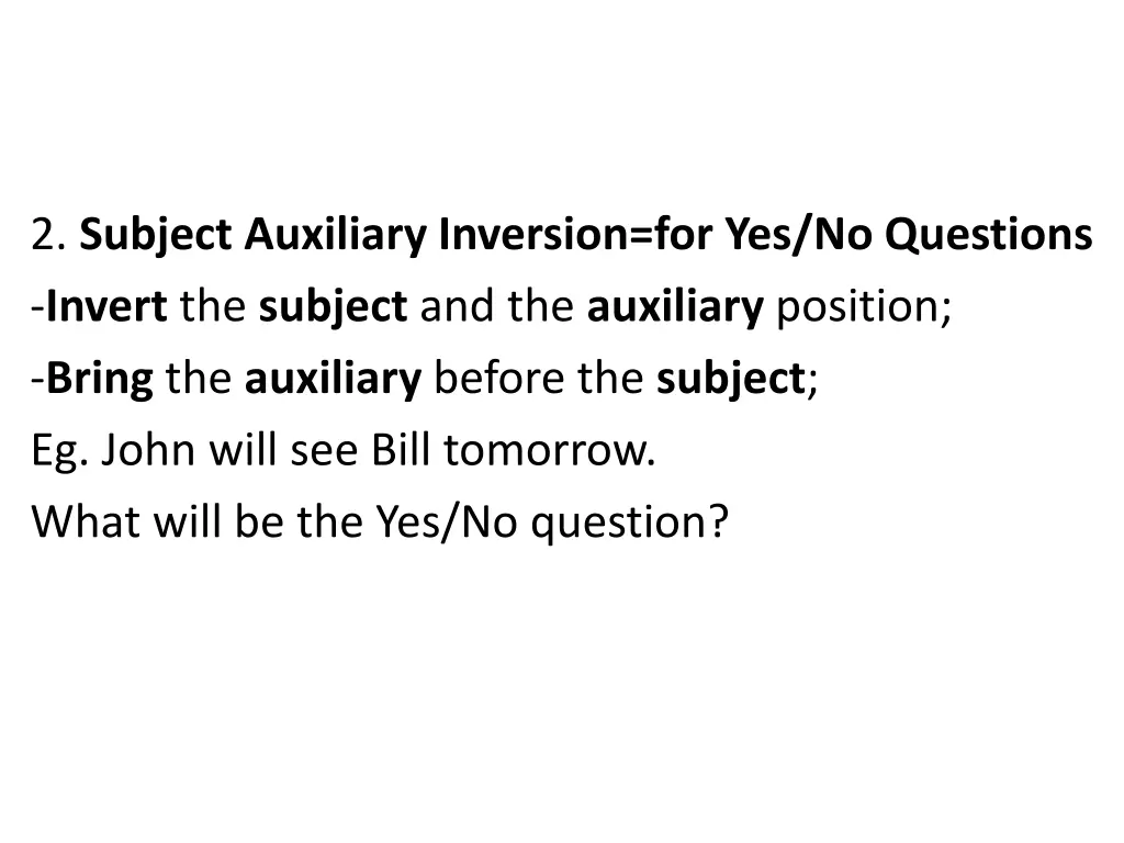 2 subject auxiliary inversion