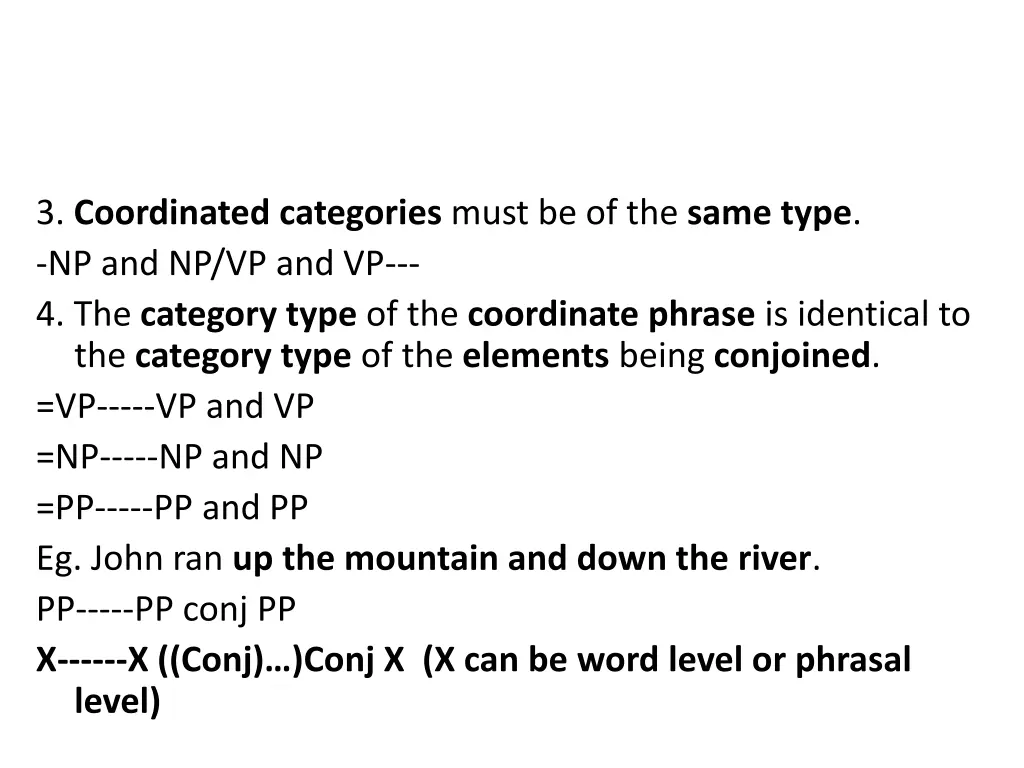 3 coordinated categories must be of the same type