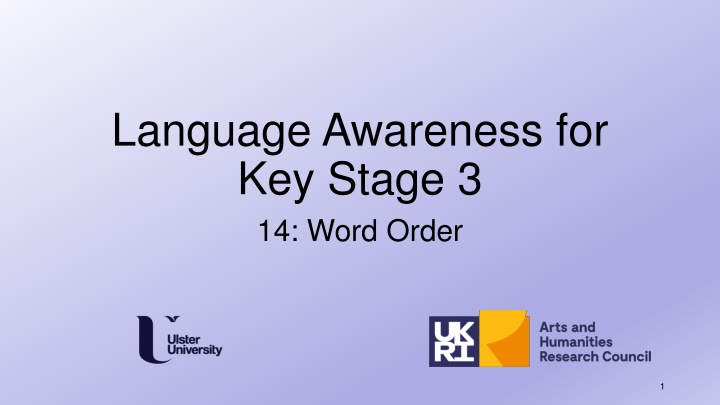 language awareness for key stage 3 14 word order