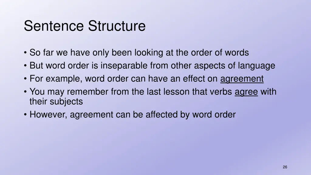 sentence structure