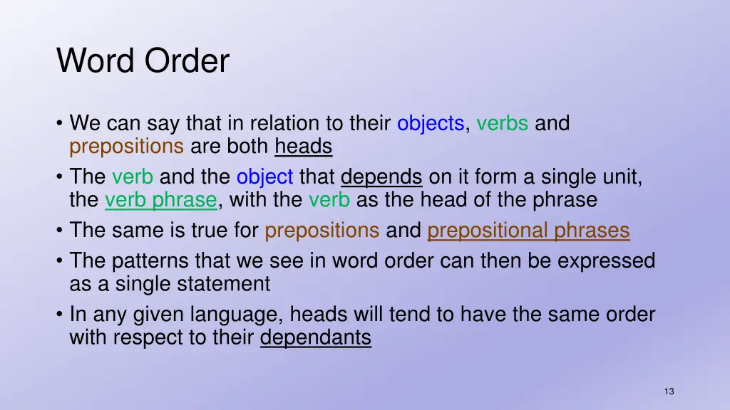 word order 10