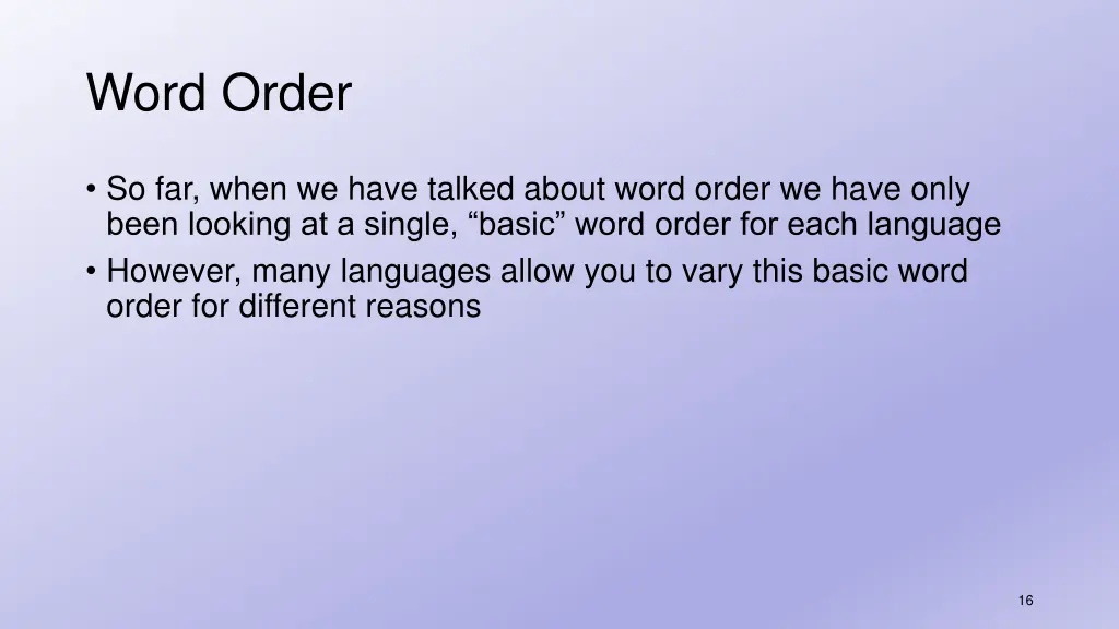 word order 12