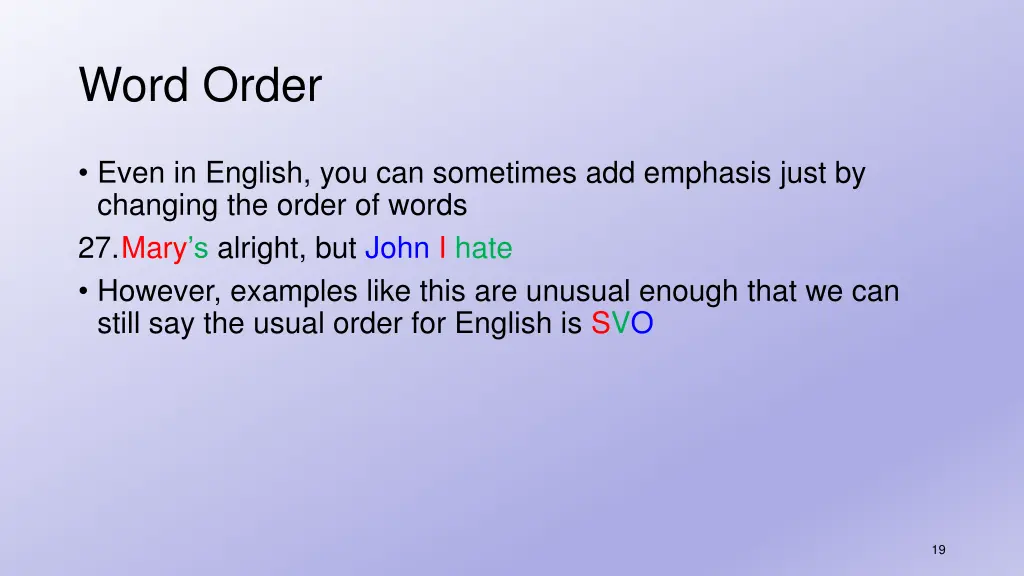 word order 15