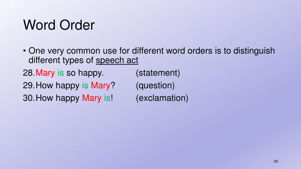 word order 16