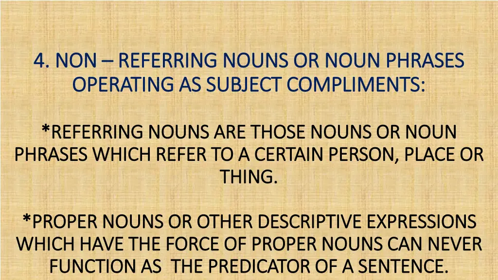 4 non 4 non referring nouns or noun phrases