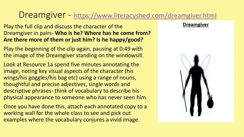 dreamgiver https www literacyshed com dreamgiver