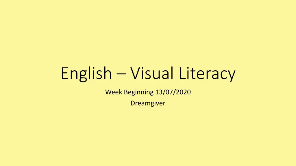 english visual literacy