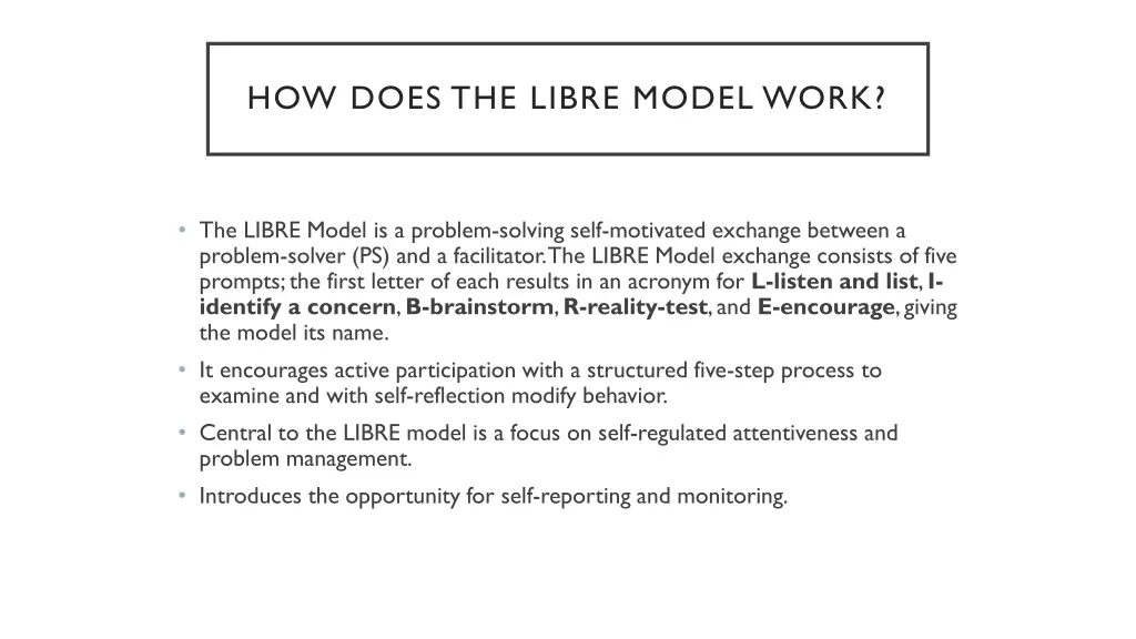 how does the libre model work