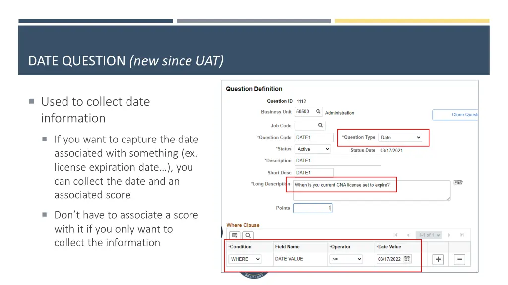 date question new since uat