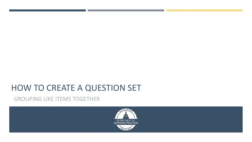 how to create a question set grouping like items