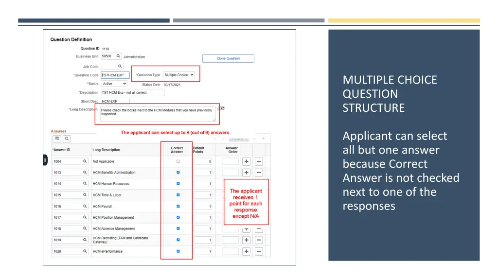 multiple choice question structure