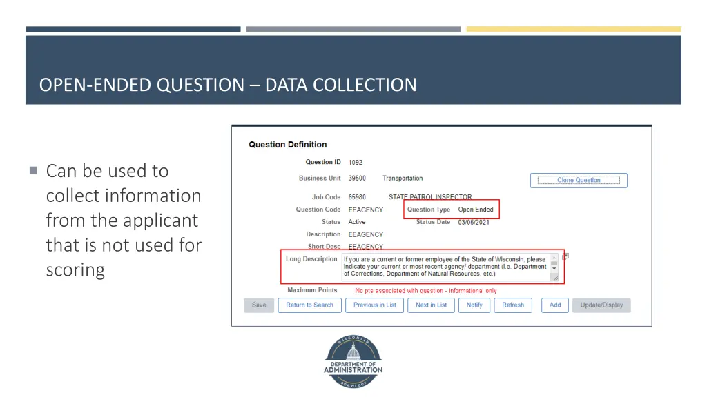 open ended question data collection