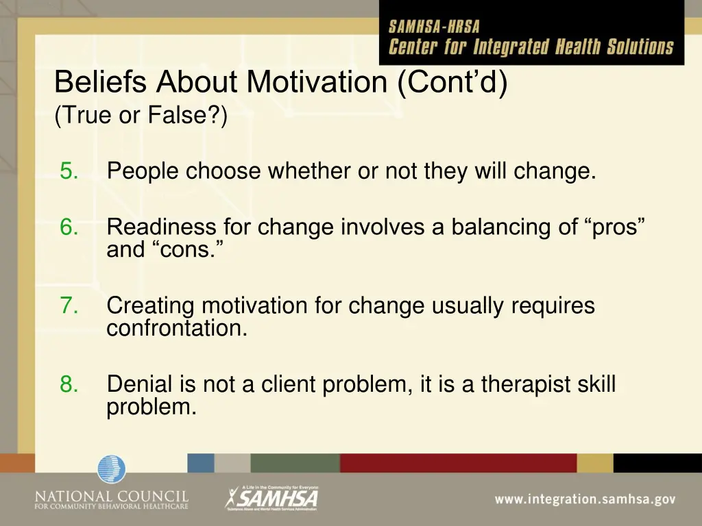 beliefs about motivation cont d true or false