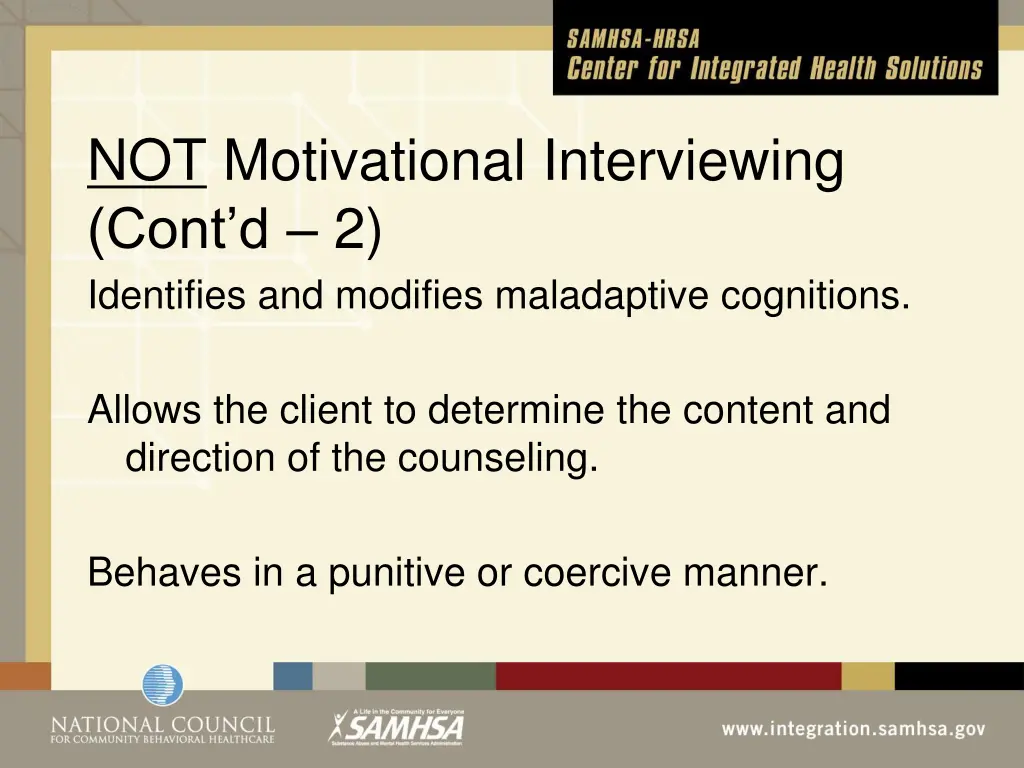 not motivational interviewing cont d 2 identifies