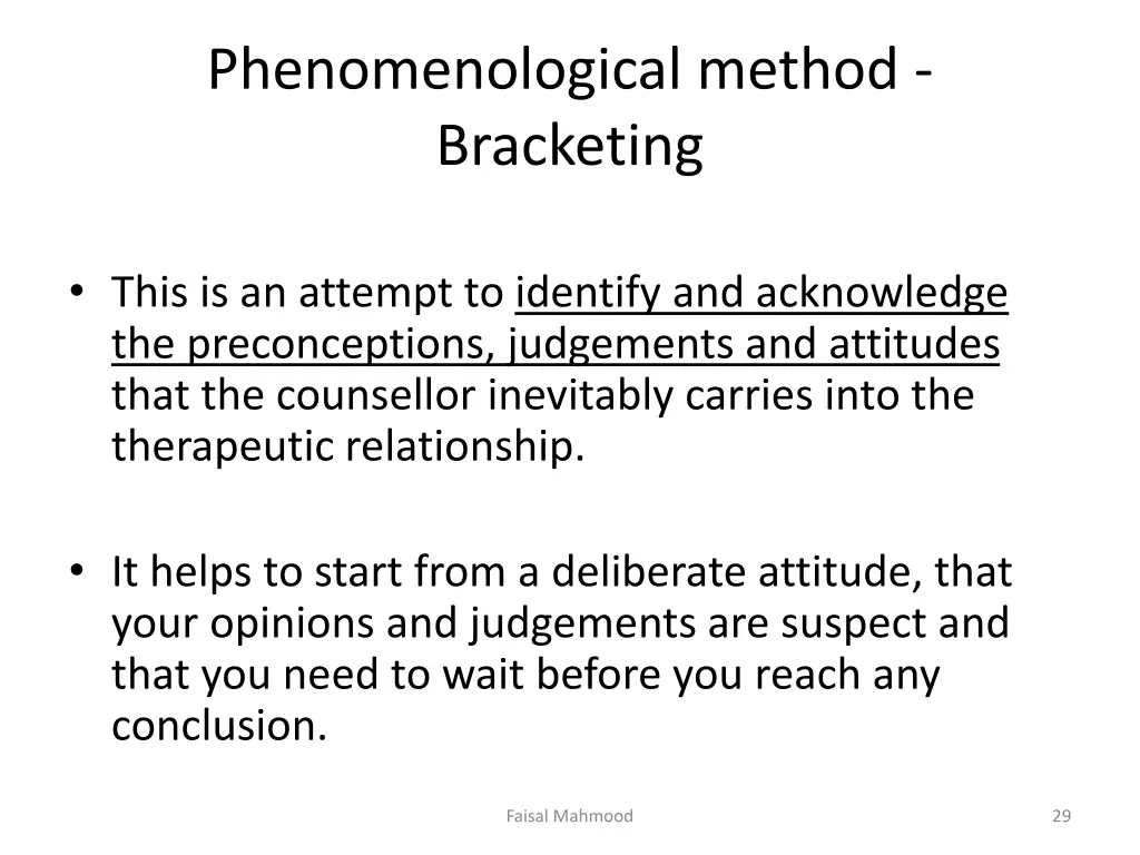 phenomenological method bracketing