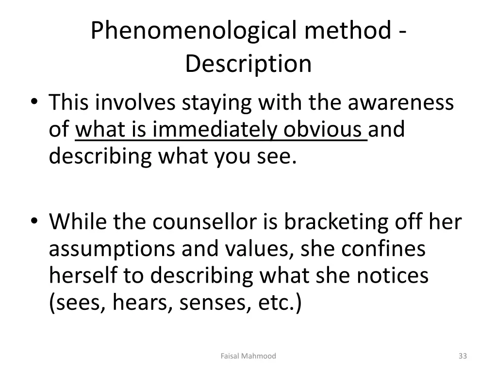 phenomenological method description this involves