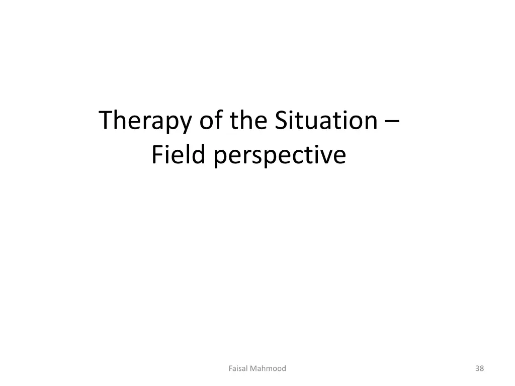 therapy of the situation field perspective