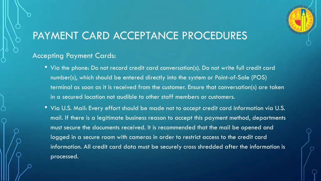 payment card acceptance procedures 2