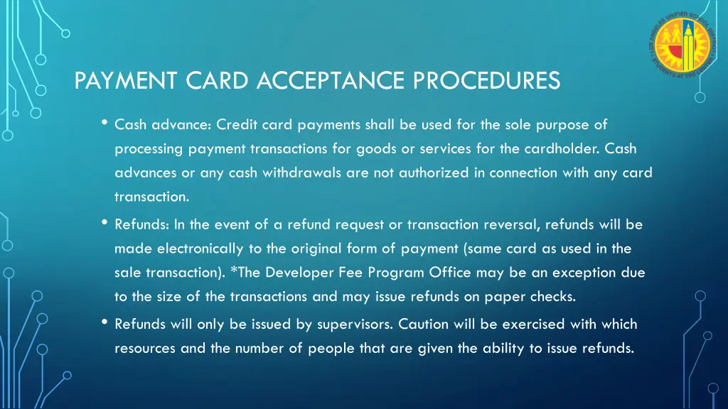 payment card acceptance procedures 6