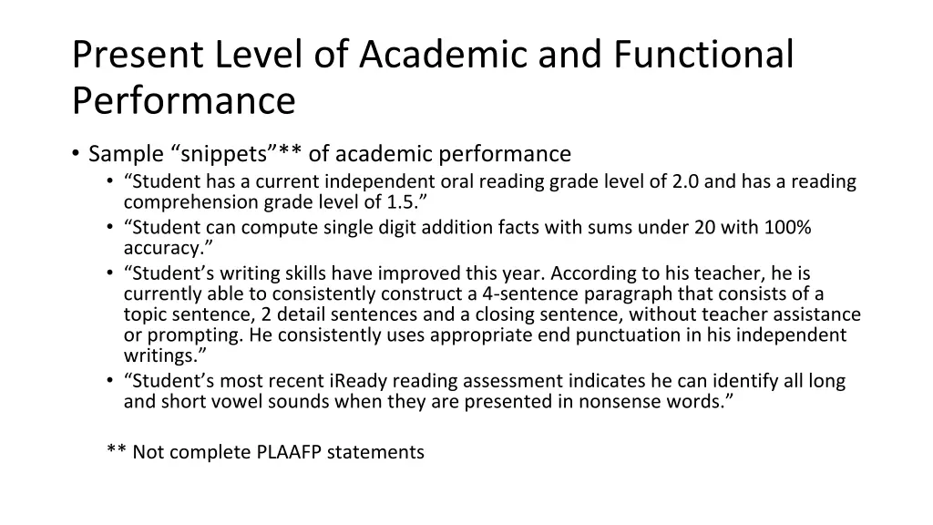 present level of academic and functional 4