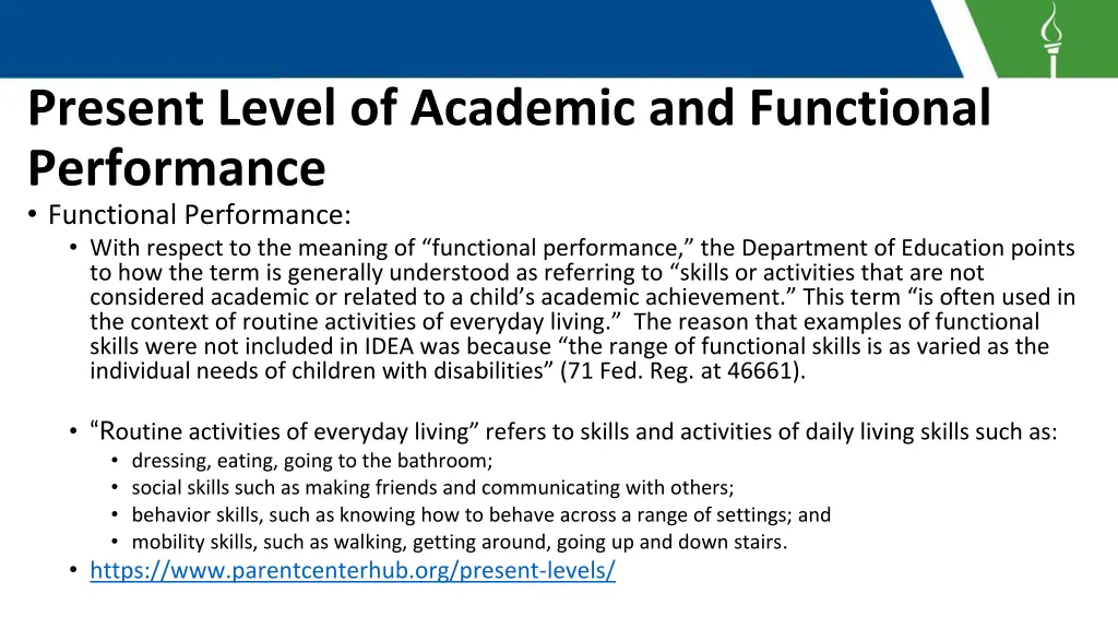 present level of academic and functional 5