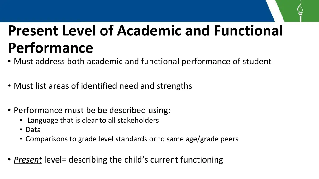 present level of academic and functional 7