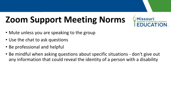 zoom support meeting norms