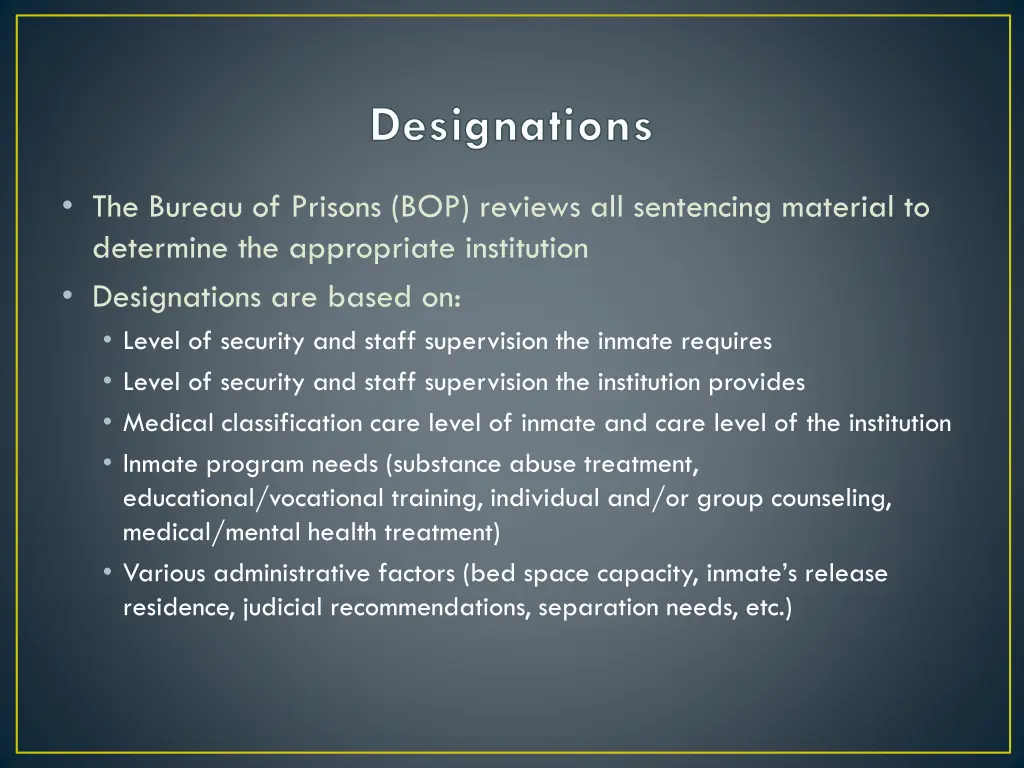 designations