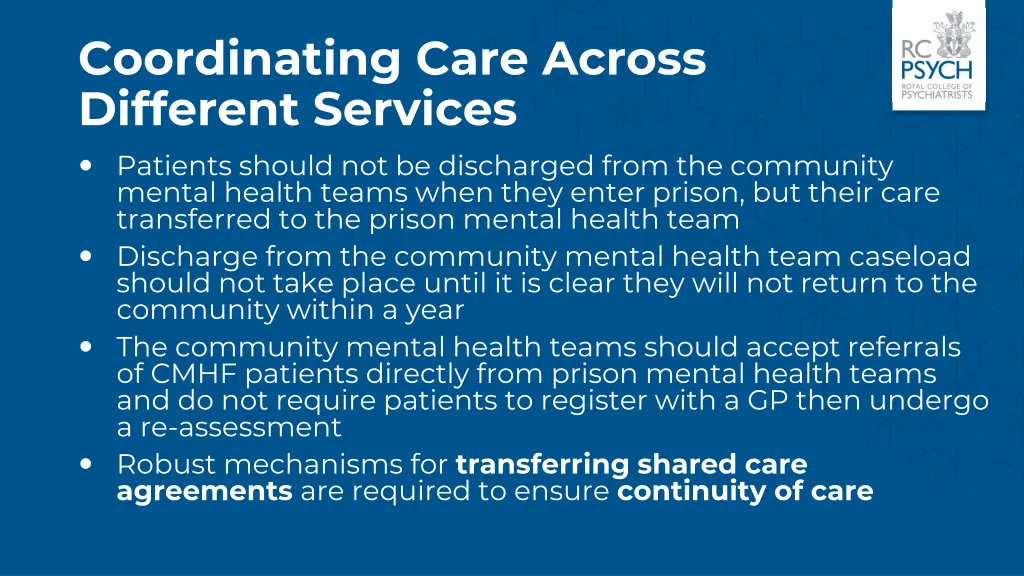 coordinating care across different services