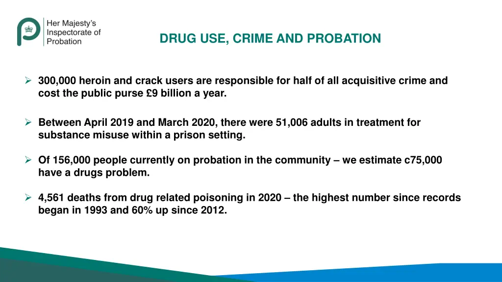 drug use crime and probation