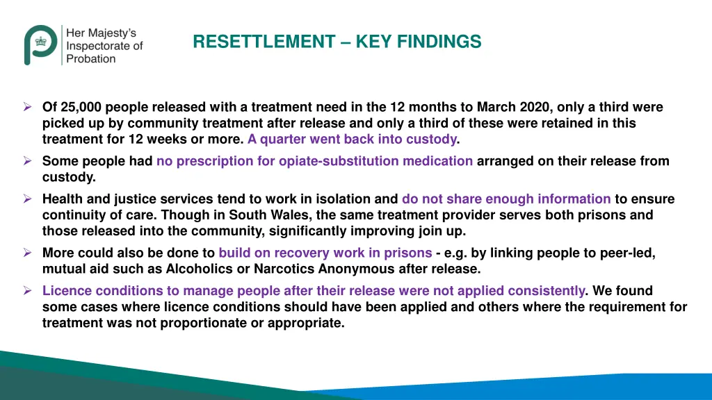 resettlement key findings