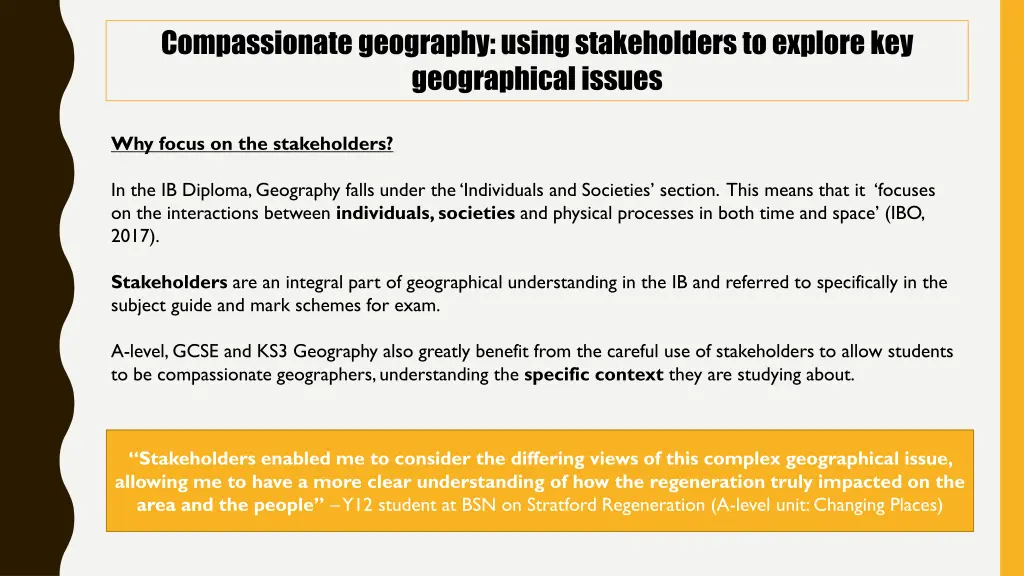 compassionate geography using stakeholders 1