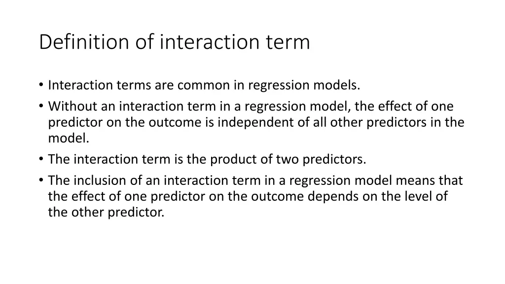 definition of interaction term