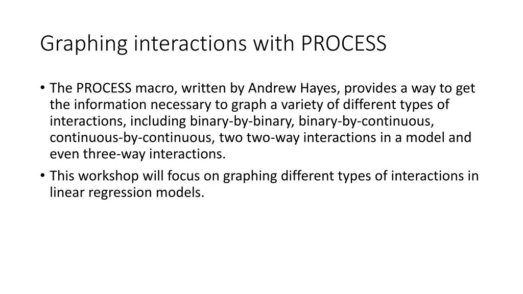 graphing interactions with process