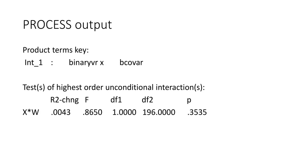 process output 2