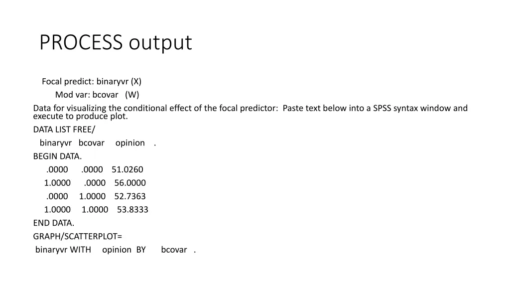 process output 3