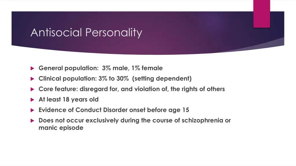 antisocial personality