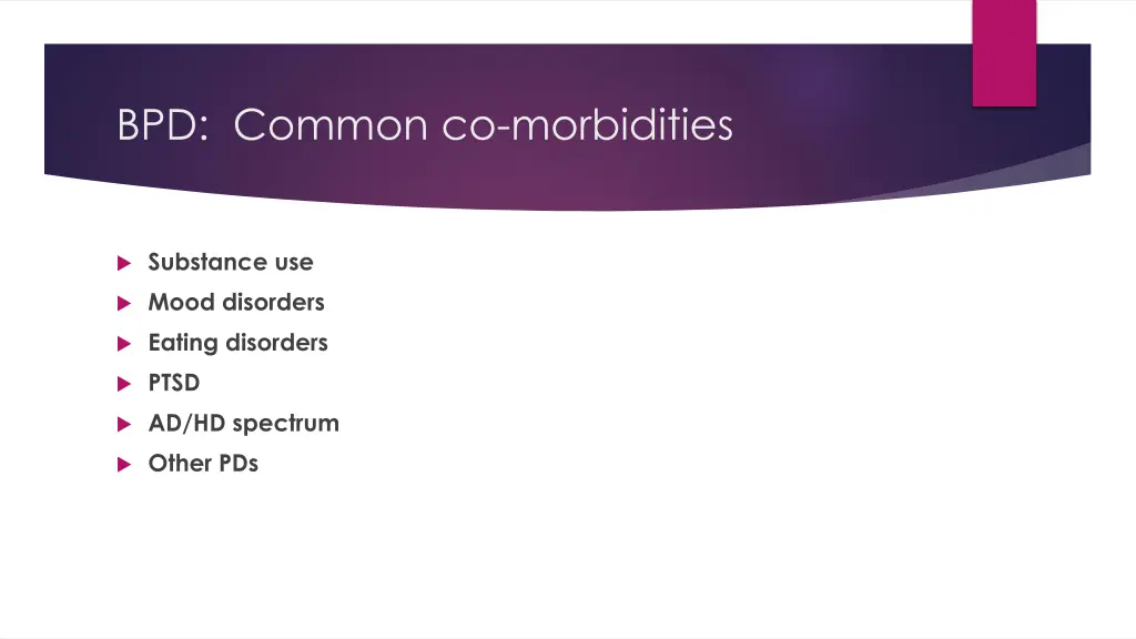 bpd common co morbidities