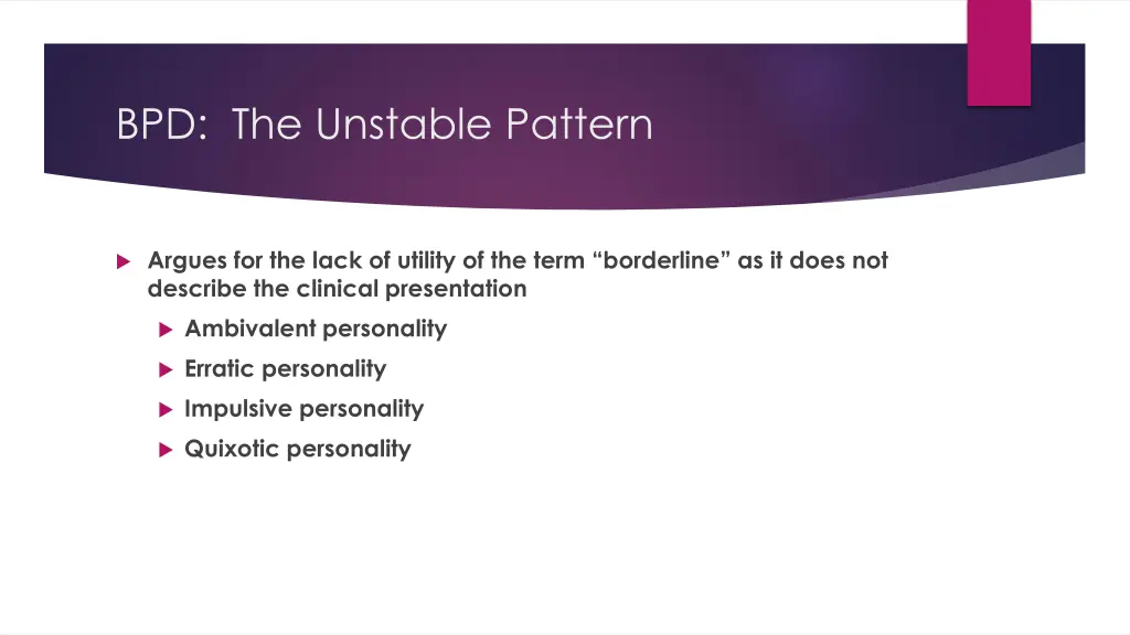 bpd the unstable pattern